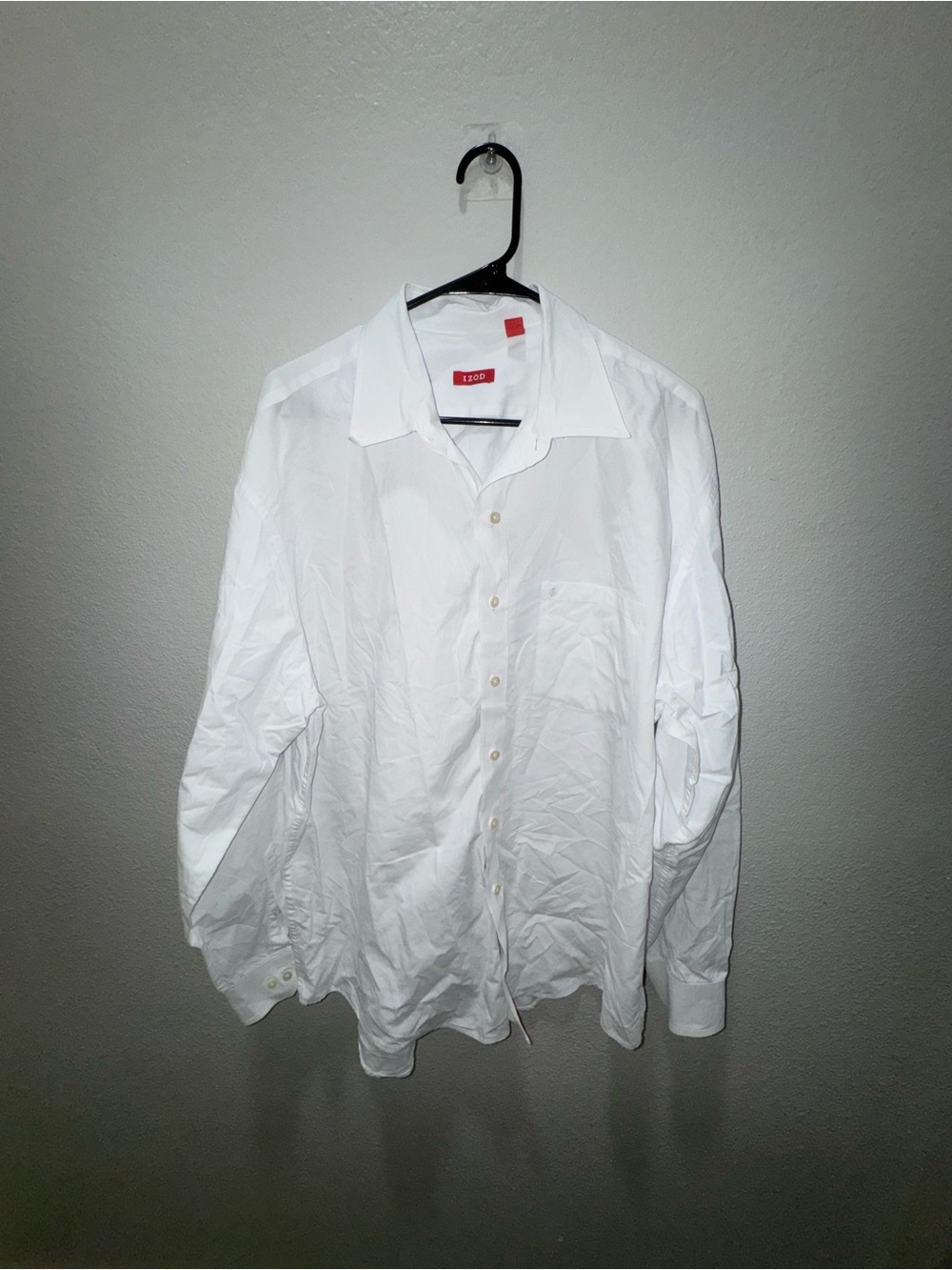 Izod White Men's Long Sleeve Dress Shirt